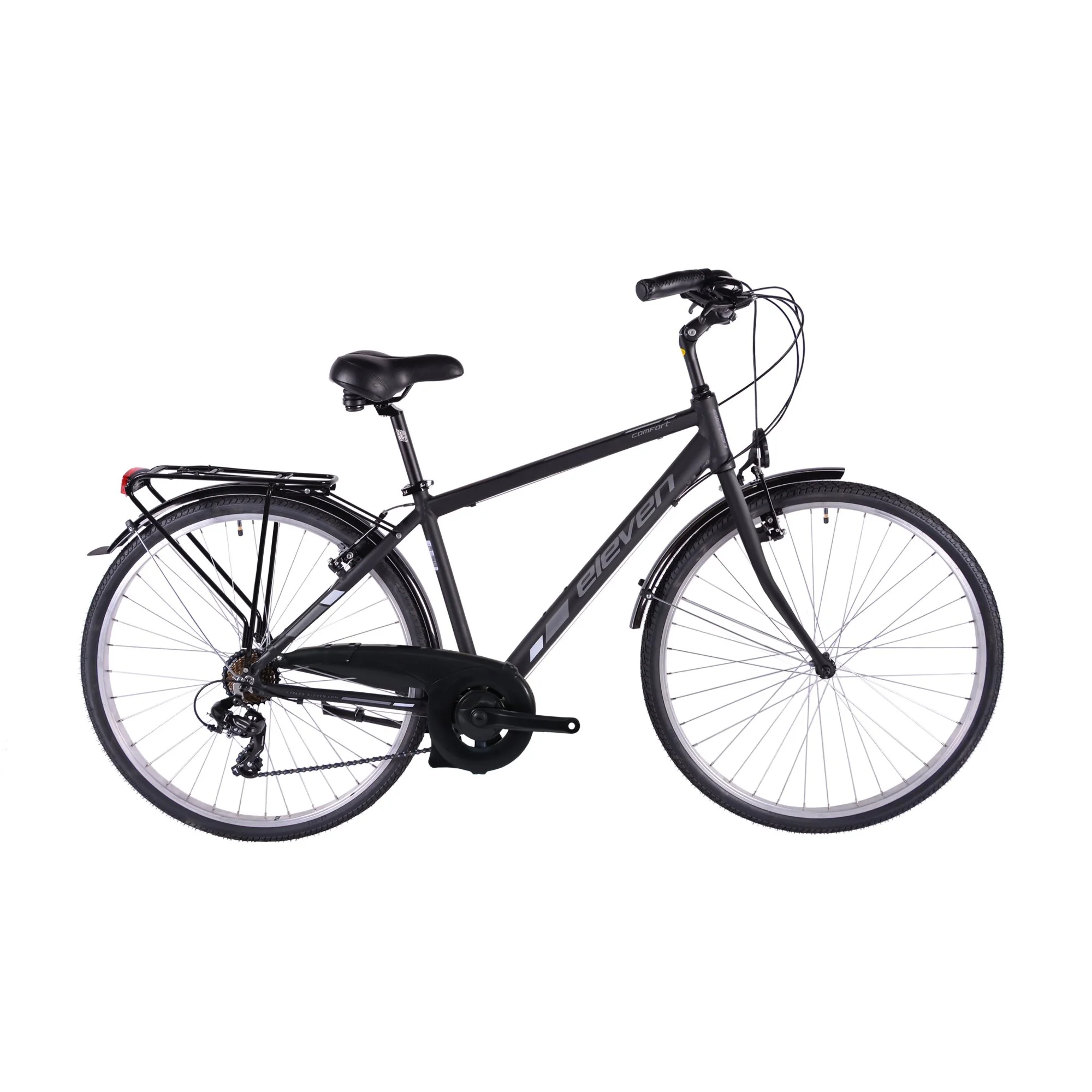 VÉLO DE VILLE ELEVEN COMFORT 700 7V HOMME NOIR / GRIS MAT – TAILLE UNIQUE